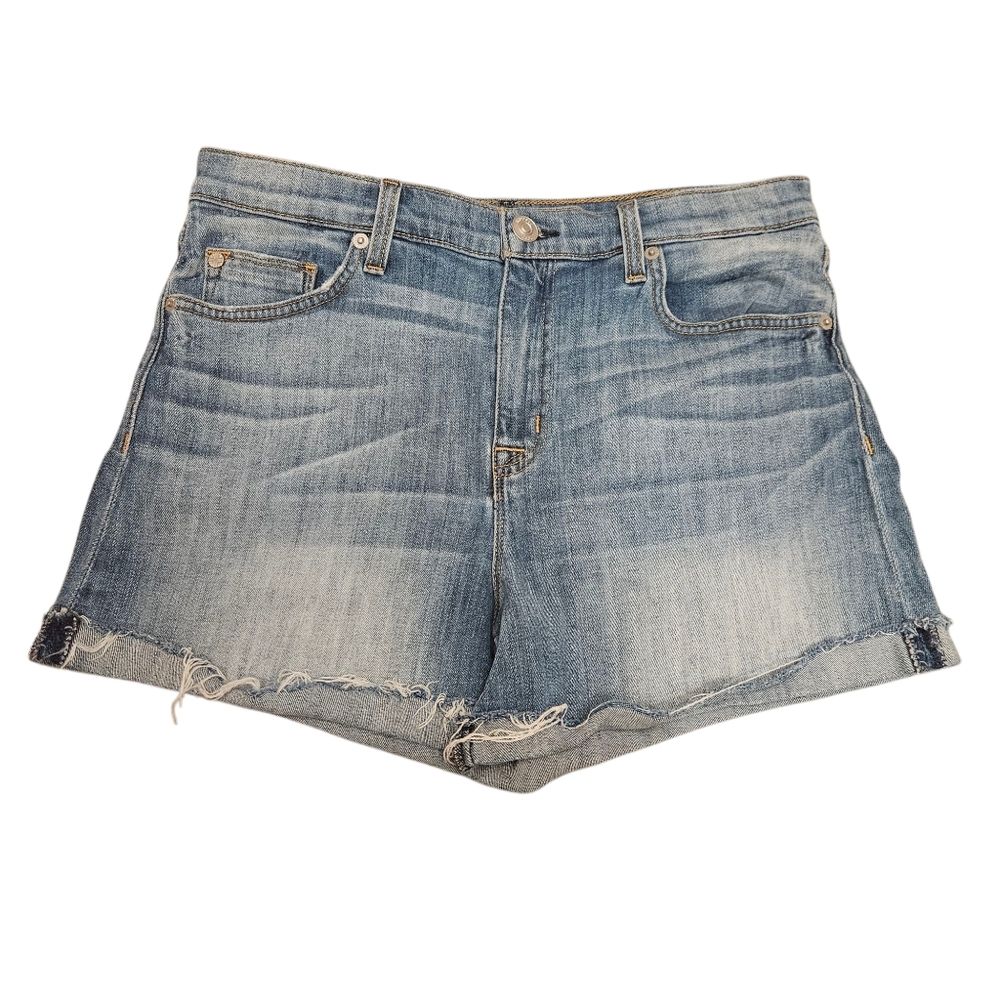 Hudson Jeans Blue Jean Shorts Distressed Mid-Thigh